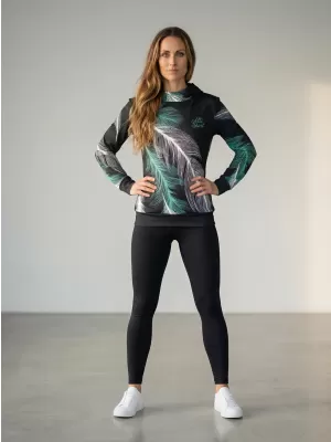 Hochwertiges Funktions-Sweatshirt für Damen ALTISPORT VOJ/ALW001MI01 SCHWARZ/TÜRKIS