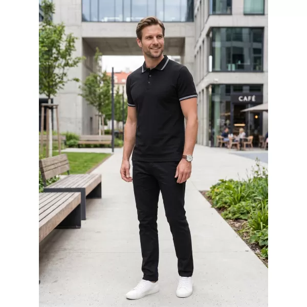  Herren-T-Shirt mit Kragen ALTISPORT NoPrint NP/ALM912 SCHWARZ 