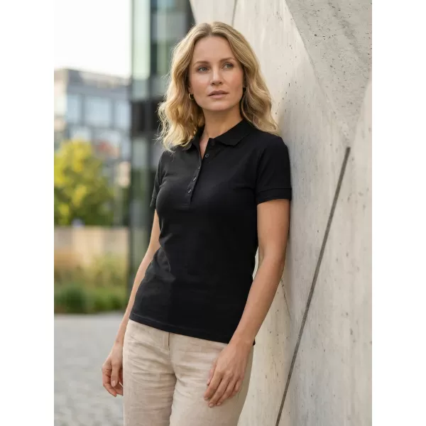  Damen-T-Shirt mit Kragen ALTISPORT NoPrint NP/ALW012 SCHWARZ 