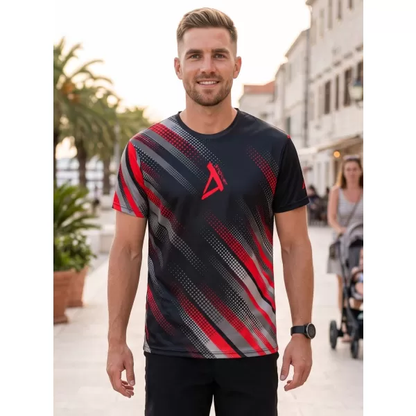  Funktionelles Premium-T-Shirt für Herren ALTISPORT VOJ/ALM028TR01 SCHWARZ UND ROT 