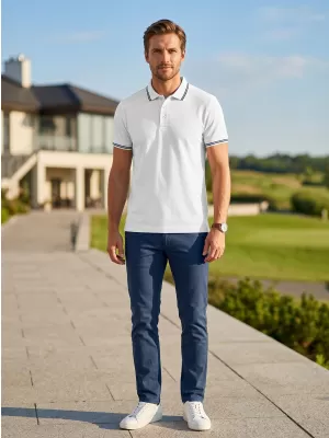 Herren-T-Shirt mit Kragen ALTISPORT NoPrint NP/ALM912 WEIß