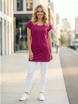 Langes T-Shirt für Damen ALTISPORT NoPrint NP/ALW321 FUCHSIE