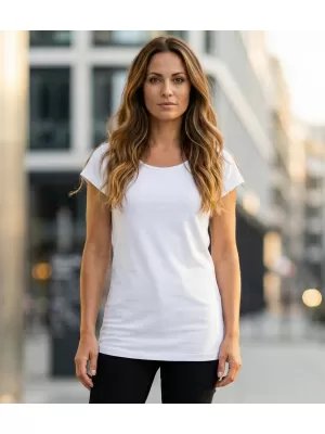 Langes T-Shirt für Damen ALTISPORT NoPrint NP/ALW321 WEIß