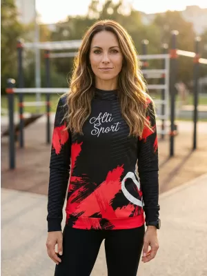 Hochwertiges Funktions-Sweatshirt für Damen ALTISPORT VOJ/ALW027MI01 SCHWARZ ROT