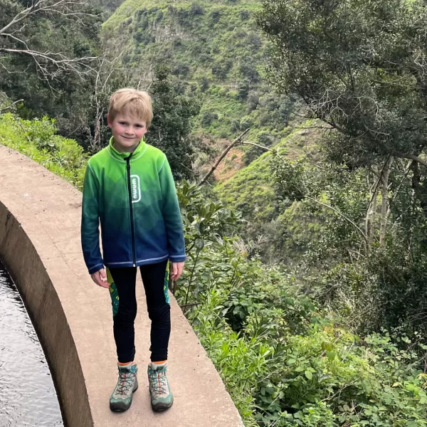  Fleece-Sweatshirt für Kinder WAMU MOZAIKA GRÜN 