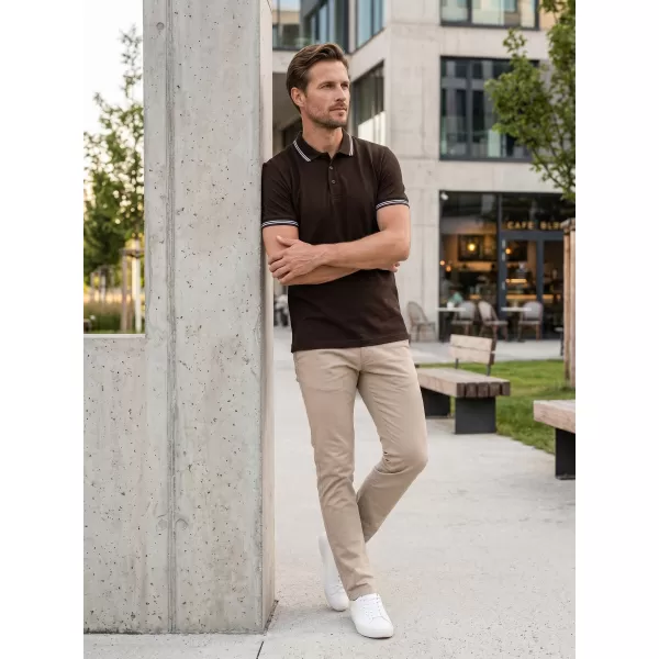  Herren-T-Shirt mit Kragen ALTISPORT NP/ALM921 KAFFEE 