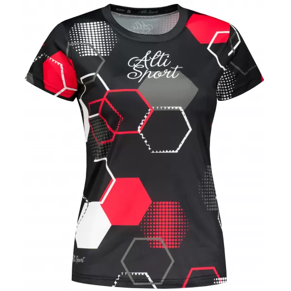  Hochwertiges Funktions-T-Shirt für Damen ALTISPORT VOJ/ALW037TR01 SCHWARZ UND ROT 