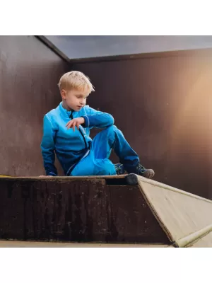 Fleece-Sweatshirt für Kinder WAMU MOZAIKA BLAU