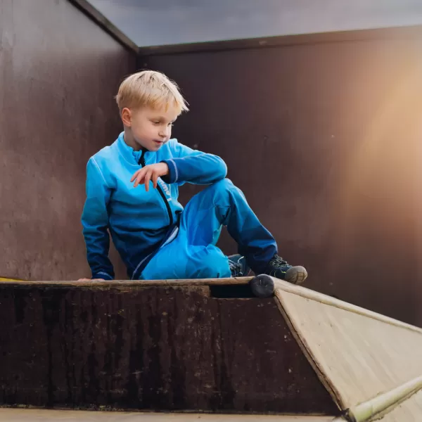  Fleece-Sweatshirt für Kinder WAMU MOZAIKA BLAU 