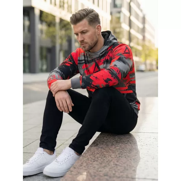  Premium-Sweatshirt für Herren ALTISPORT VOJ/ALM014MI01 SCHWARZ UND ROT 