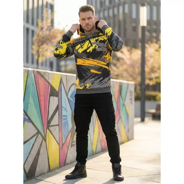  Premium-Sweatshirt für Herren ALTISPORT VOJ/ALM014MI01 SCHWARZ UND GELB 