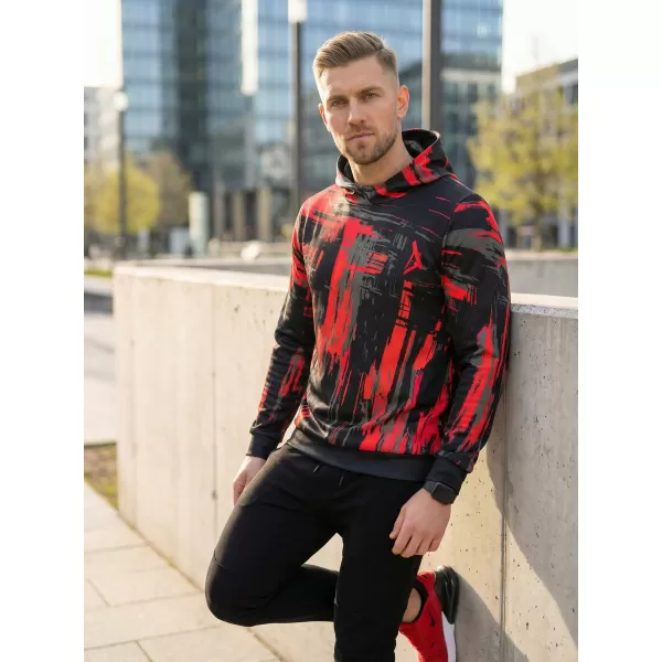  Premium-Sweatshirt für Herren ALTISPORT VOJ/ALM010MI01 SCHWARZ UND ROT 