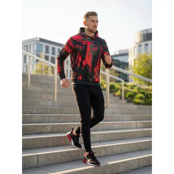  Premium-Sweatshirt für Herren ALTISPORT VOJ/ALM010MI01 SCHWARZ UND ROT 