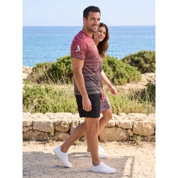  Premium-T-Shirt für Herren ALTISPORT VOJ/ALM031TR01 SCHWARZ/BURGUND 