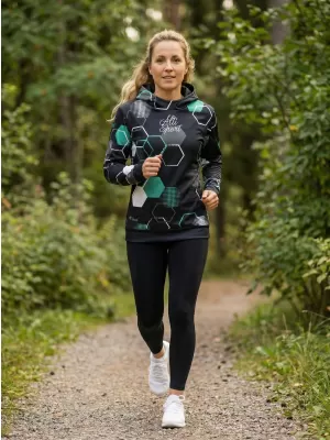 Hochwertiges Funktions-Sweatshirt für Damen ALTISPORT VOJ/ALW037MI01 SCHWARZ/TÜRKIS