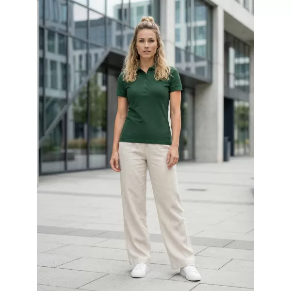  Damen-T-Shirt mit Kragen ALTISPORT NP/ALW012 DUNKELGRÜN 