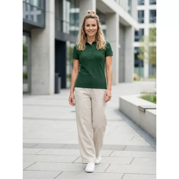  Damen-T-Shirt mit Kragen ALTISPORT NP/ALW012 DUNKELGRÜN 