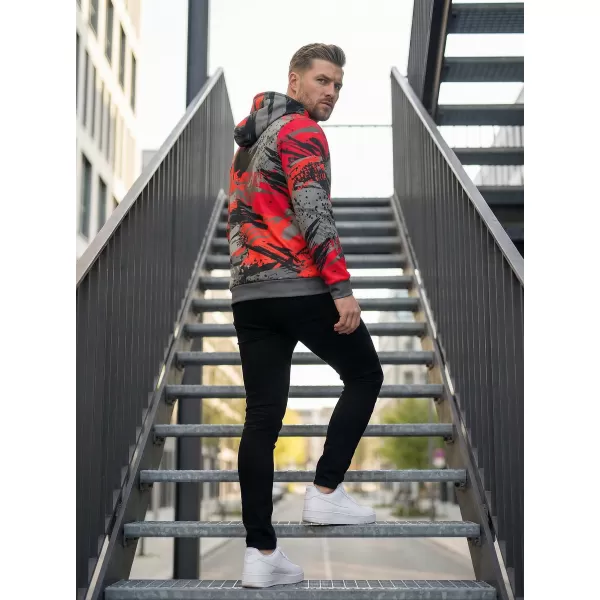  Premium-Sweatshirt für Herren ALTISPORT VOJ/ALM014MI01 SCHWARZ UND ROT 
