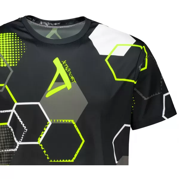  Funktionelles Premium-T-Shirt für Herren ALTISPORT VOJ/ALM037TR01 SCHWARZ UND GELB 