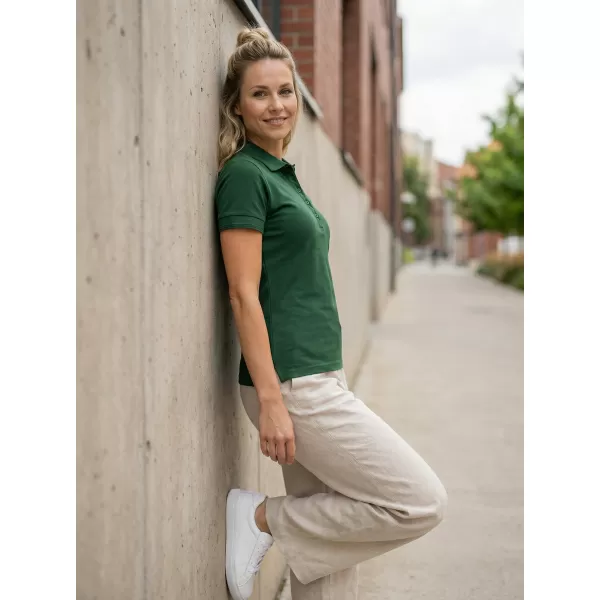  Damen-T-Shirt mit Kragen ALTISPORT NP/ALW012 DUNKELGRÜN 
