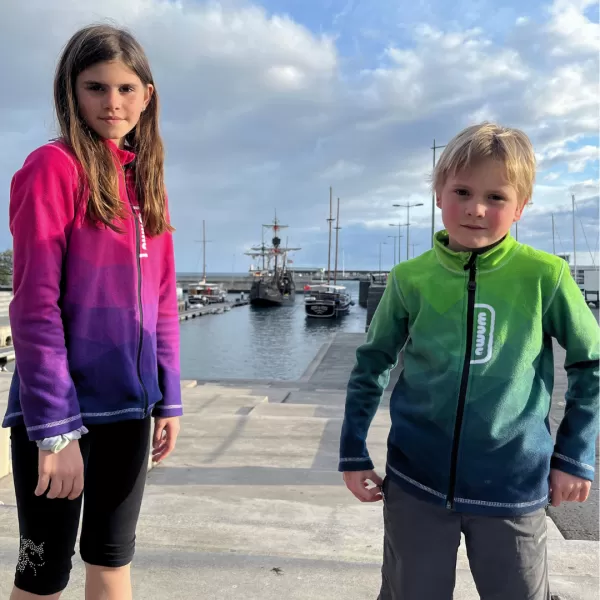  Fleece-Sweatshirt für Kinder WAMU MOZAIKA FIALOVÁ GRÜN 