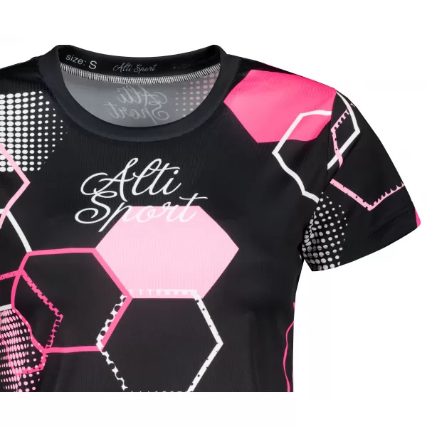  Hochwertiges Funktions-T-Shirt für Damen ALTISPORT VOJ/ALW037TR01 SCHWARZ ROSA 