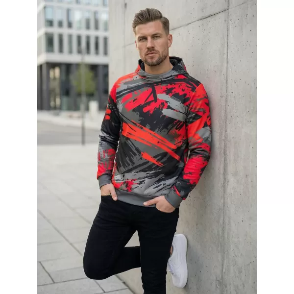  Premium-Sweatshirt für Herren ALTISPORT VOJ/ALM014MI01 SCHWARZ UND ROT 