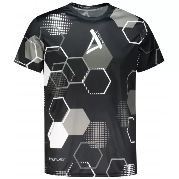  Funktionelles Premium-T-Shirt für Herren ALTISPORT VOJ/ALM037TR01 SCHWARZ UND WEIß 