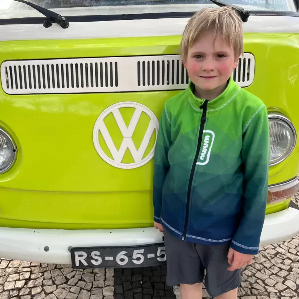  Fleece-Sweatshirt für Kinder WAMU MOZAIKA GRÜN 