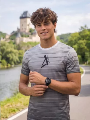 Premium-T-Shirt für Herren ALTISPORT VOJ/ALM031TR01 SCHWARZ UND WEIß