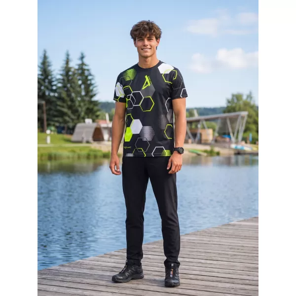  Funktionelles Premium-T-Shirt für Herren ALTISPORT VOJ/ALM037TR01 SCHWARZ UND GELB 