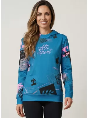 Premium-Sweatshirt für Damen ALTISPORT VOJ/ALW009MI01 SMARAGD/HELLROSA