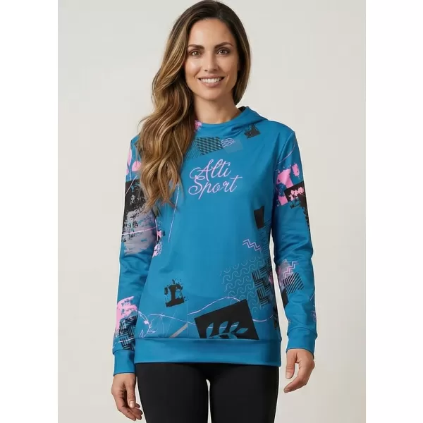  Premium-Sweatshirt für Damen ALTISPORT VOJ/ALW009MI01 SMARAGD/HELLROSA 