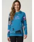 Premium-Sweatshirt für Damen ALTISPORT VOJ/ALW009MI01 SMARAGD/HELLROSA