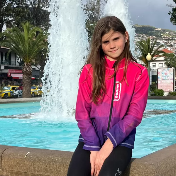  Fleece-Sweatshirt für Kinder WAMU MOZAIKA FIALOVÁ GRÜN 
