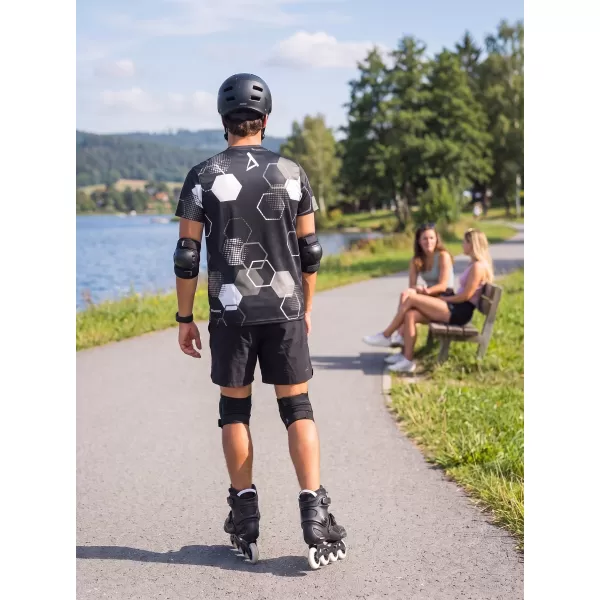  Funktionelles Premium-T-Shirt für Herren ALTISPORT VOJ/ALM037TR01 SCHWARZ UND WEIß 