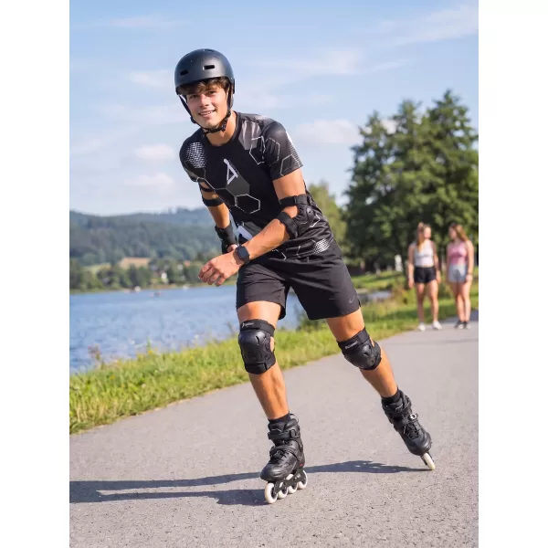 Funktionelles Premium-T-Shirt für Herren ALTISPORT VOJ/ALM037TR01 SCHWARZ UND WEIß 