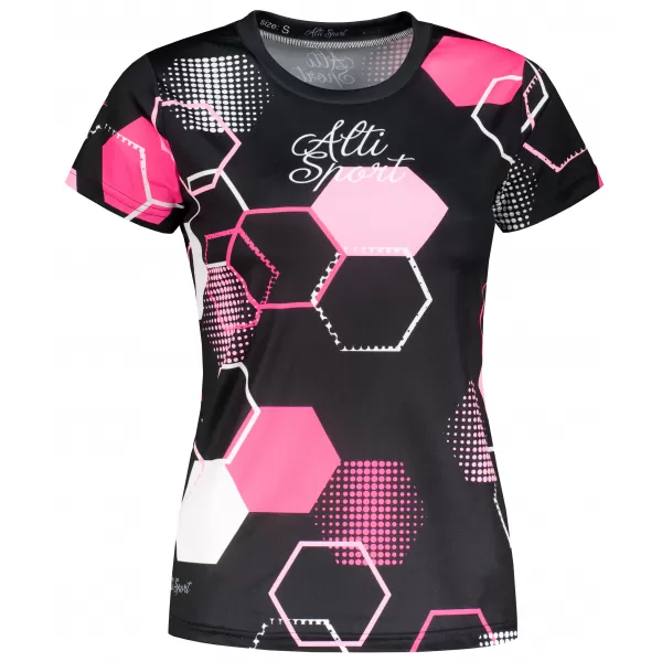  Hochwertiges Funktions-T-Shirt für Damen ALTISPORT VOJ/ALW037TR01 SCHWARZ ROSA 