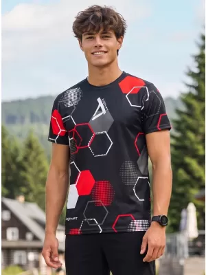 Funktionelles Premium-T-Shirt für Herren ALTISPORT VOJ/ALM037TR01 SCHWARZ UND ROT
