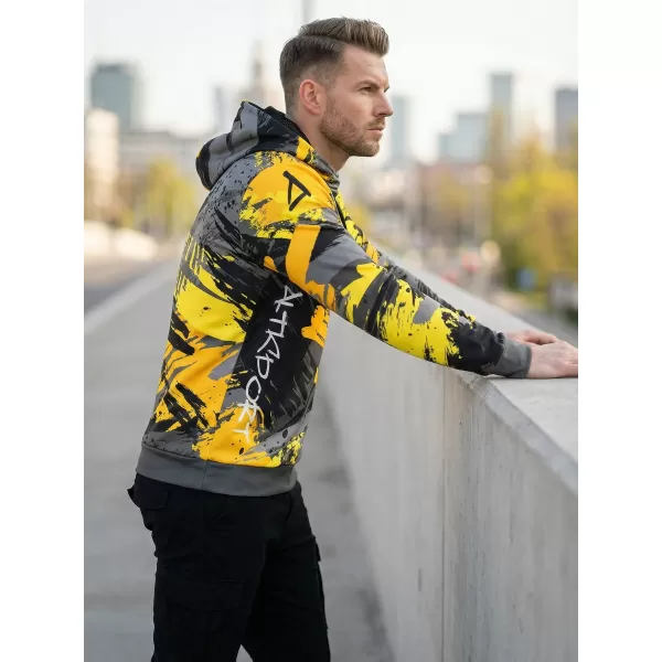  Premium-Sweatshirt für Herren ALTISPORT VOJ/ALM014MI01 SCHWARZ UND GELB 