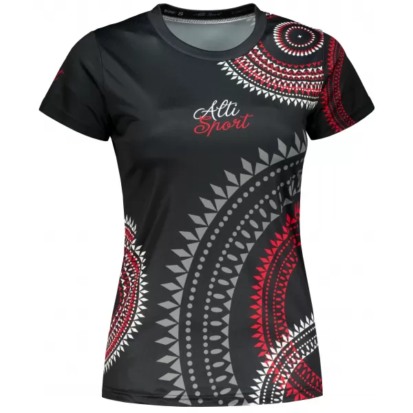  Hochwertiges Funktions-T-Shirt für Damen ALTISPORT VOJ/ALW033TR01 SCHWARZ UND ROT 