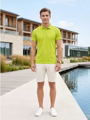 Herren-T-Shirt mit Kragen ALTISPORT NoPrint NP/ALM712 KALK