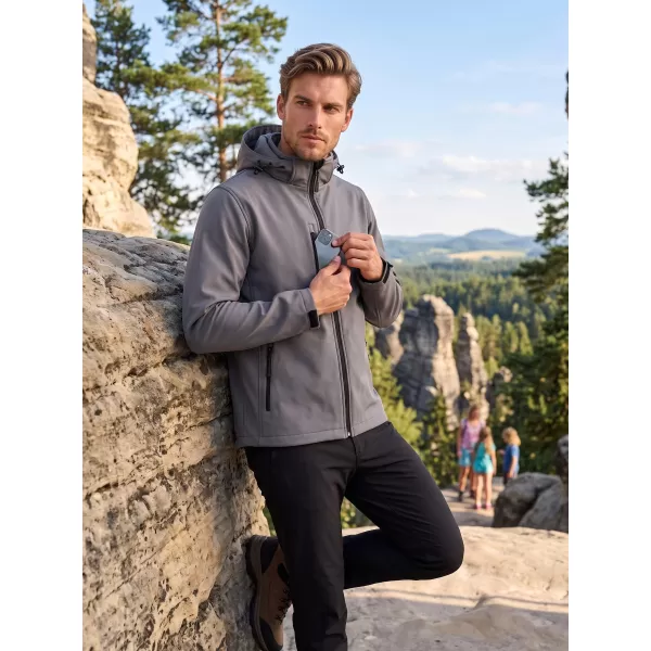  Herren-Softshelljacke ALTISPORT NP/ALM225 DUNKELGRAUE HIGHLIGHTS 