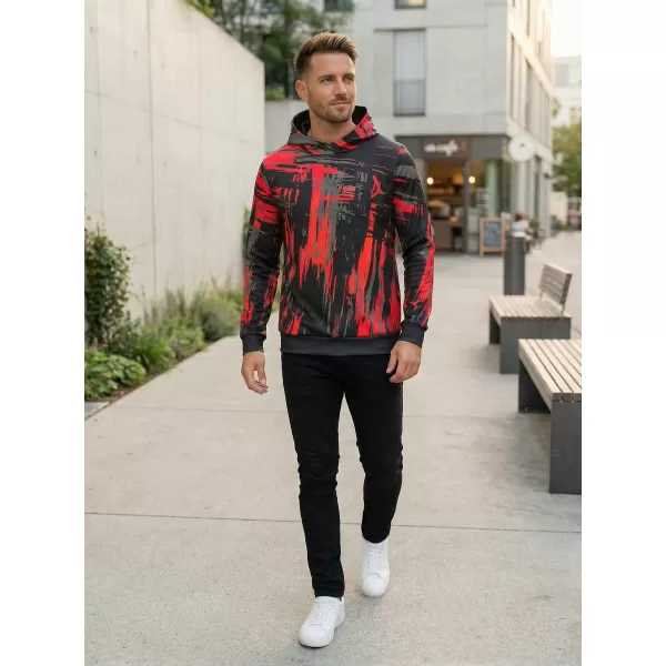  Premium-Sweatshirt für Herren ALTISPORT VOJ/ALM010MI01 SCHWARZ UND ROT 