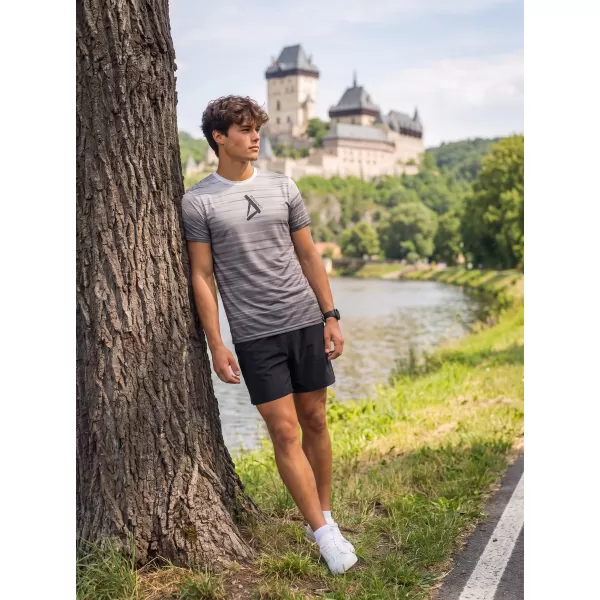  Premium-T-Shirt für Herren ALTISPORT VOJ/ALM031TR01 SCHWARZ UND WEIß 