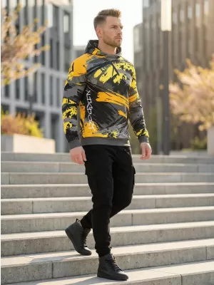 Premium-Sweatshirt für Herren ALTISPORT VOJ/ALM014MI01 SCHWARZ UND GELB