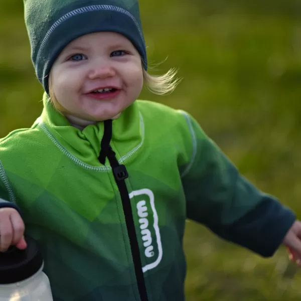  Fleece-Sweatshirt für Kinder WAMU MOZAIKA GRÜN 