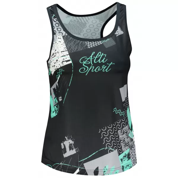  Hochwertiges Funktions-Tanktop für Damen ALTISPORT VOJ/ALW009TIL01 SCHWARZ/TÜRKIS 