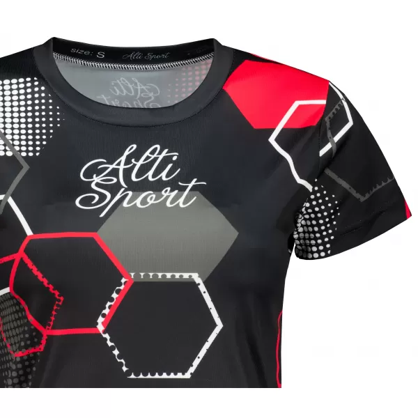  Hochwertiges Funktions-T-Shirt für Damen ALTISPORT VOJ/ALW037TR01 SCHWARZ UND ROT 