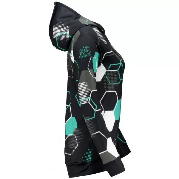  Hochwertiges Funktions-Sweatshirt für Damen ALTISPORT VOJ/ALW037MI01 SCHWARZ/TÜRKIS 